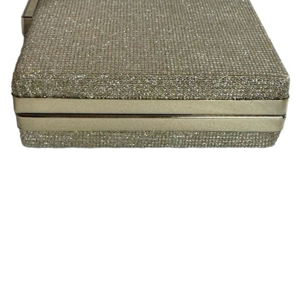 Gold Tone Chain Strap Fashion Evening Shimmer Clutch Bag - Picture 5 of 9